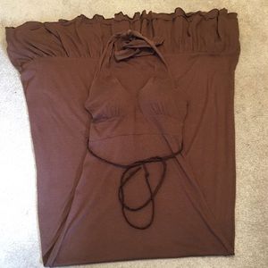 Brown Halter Maxi Dress